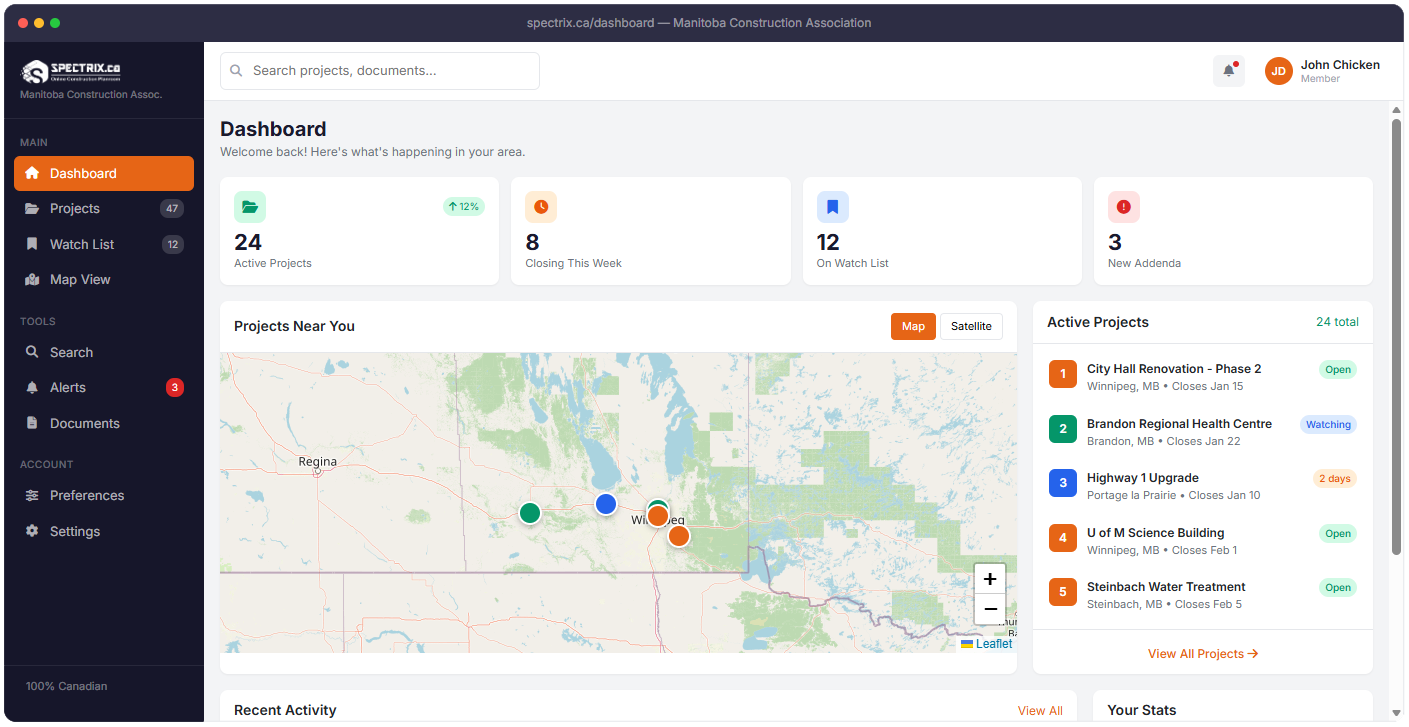 Spectrix Dashboard